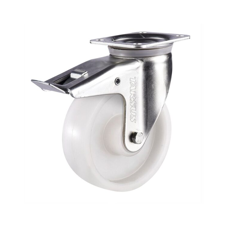 Swivel castor with brake 80 mm nylon - TARSUS