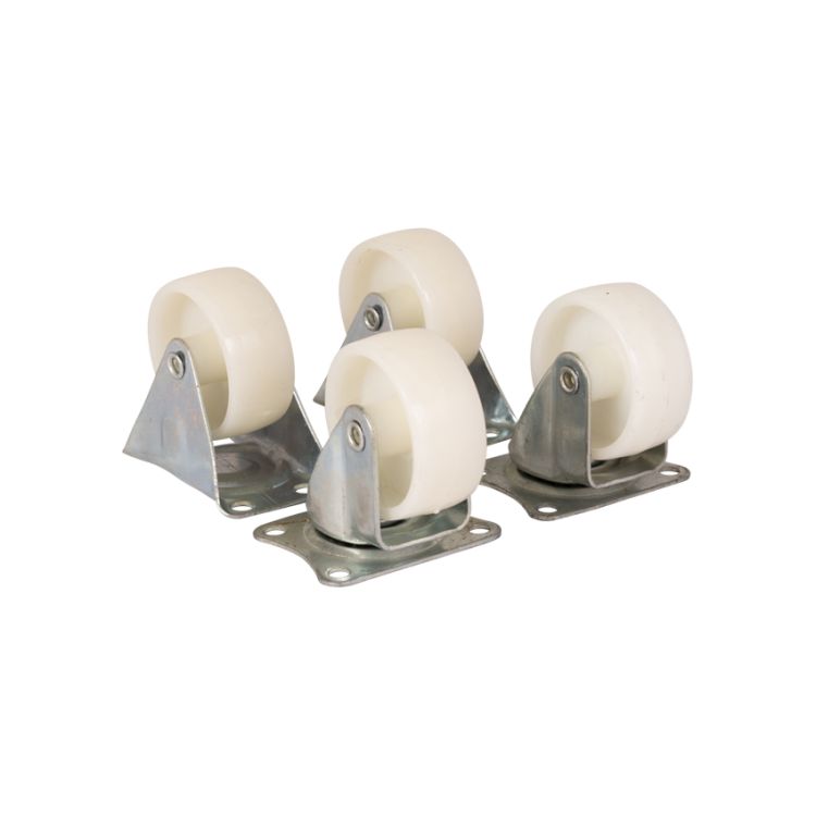 Fixed castors & swivel castors 50 mm white - set of four