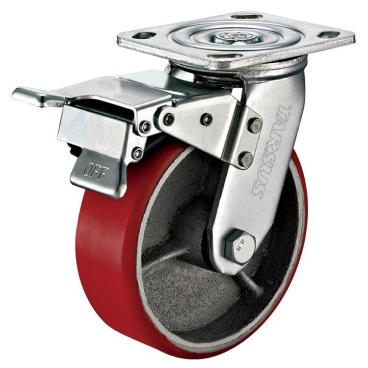 Heavy duty swivel castor with brake 200 mm PU 400 kg - TARSUS