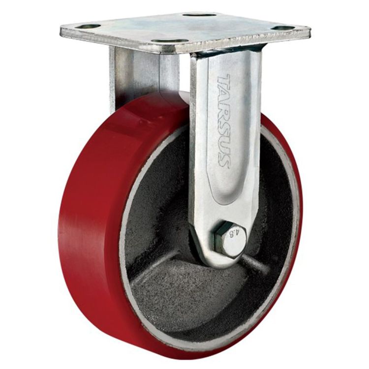 Heavy duty fixed castor 200 mm PU 400 kg - TARSUS