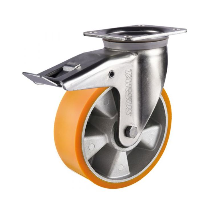 Heavy duty swivel castor with brake 200 mm PU 800 kg - TARSUS