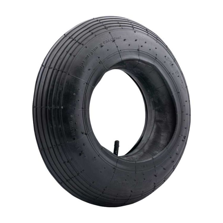 Schlauch und Reifen 4.80/4.00-8 Rillenprofil Ventil T13 Schubkarre Go-Kart