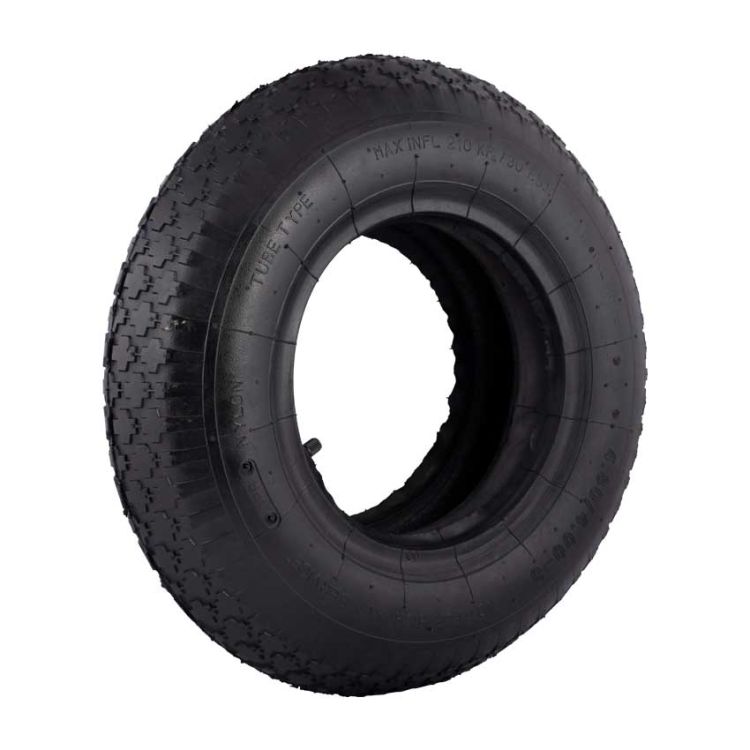 Schlauch und Reifen 4.80/4.00-8 Blockprofil Ventil T13 Schubkarre Go-Kart