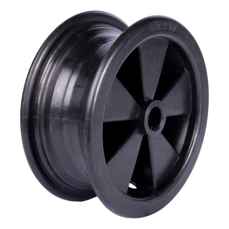 Kunststofffelge für Schubkarre schwarz Ø170 mm, Nabenloch Ø20 mm max. 2 bar