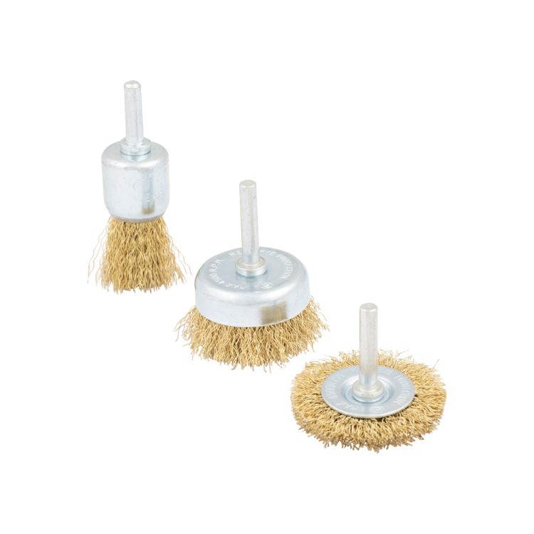 Wire brush set 3-piece round - TOPGEAR