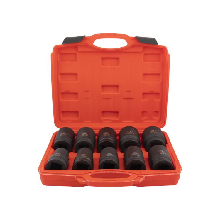 Impact socket set 10-piece with storage case - TOPGEAR