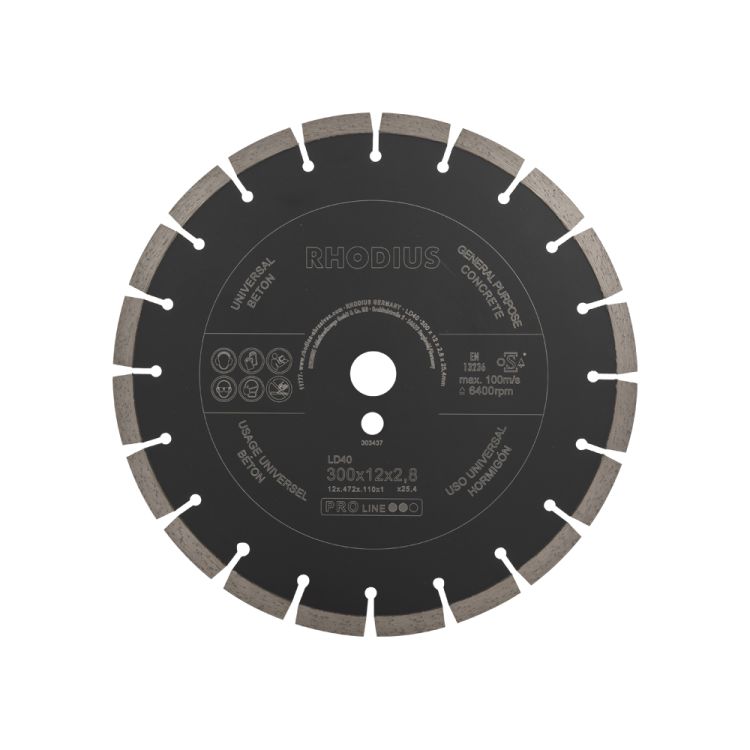 Diamond cutting disc LD40 300x10x2.5 mm - RHODIUS