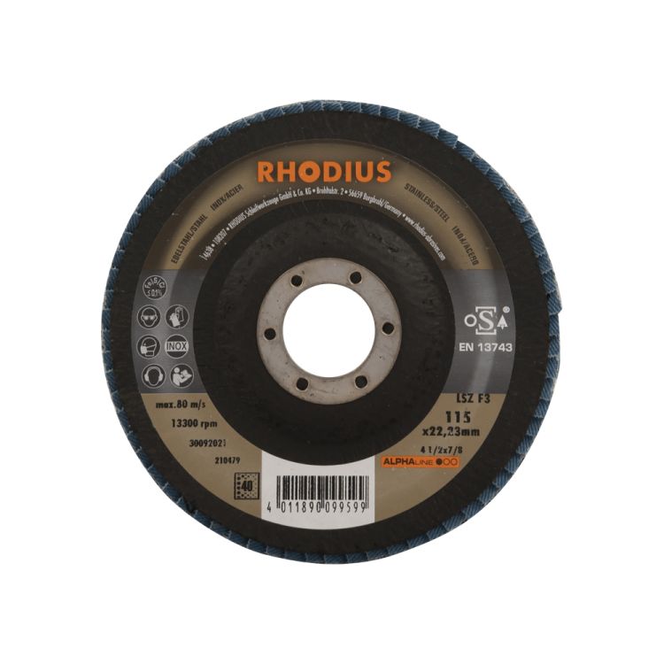 Flap disc 115 mm K40 per piece - RHODIUS