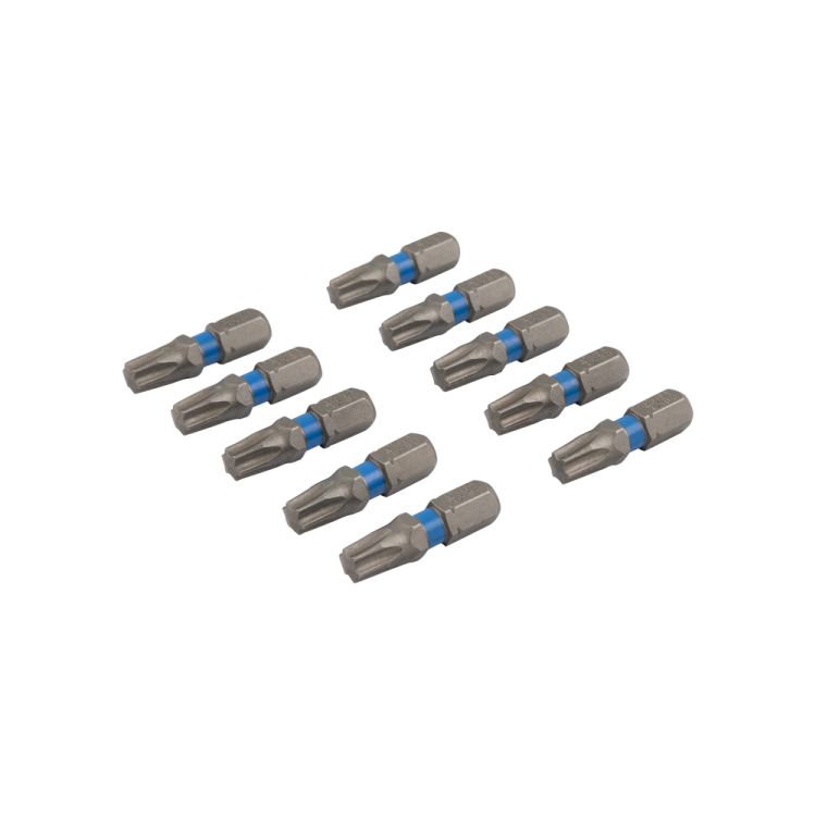 Torx screw bit 25 mm TX-30 blue 10 pieces