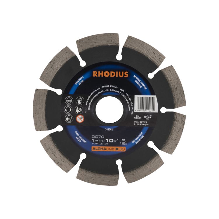Diamond cutting disc Alphaline 125x10 mm - RHODIUS