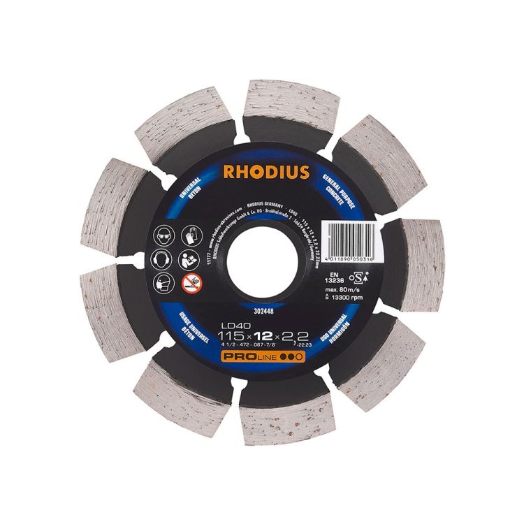 Diamant-Trennscheibe Beton Ø115 x 12 mm PROline LD40 - RHODIUS