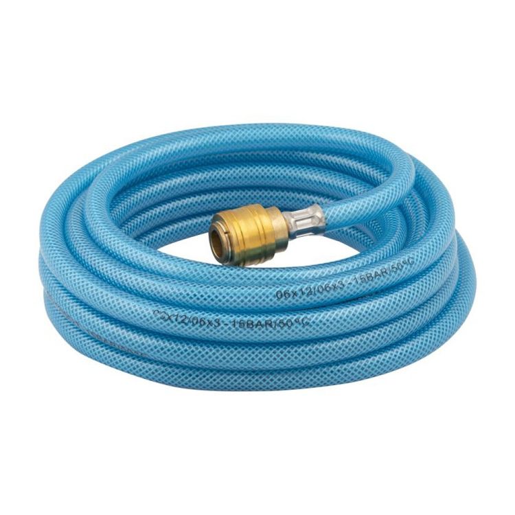 Kompressorschlauch 5 Meter Ø6 mm 15 bar verstärkt + Eurokupplung