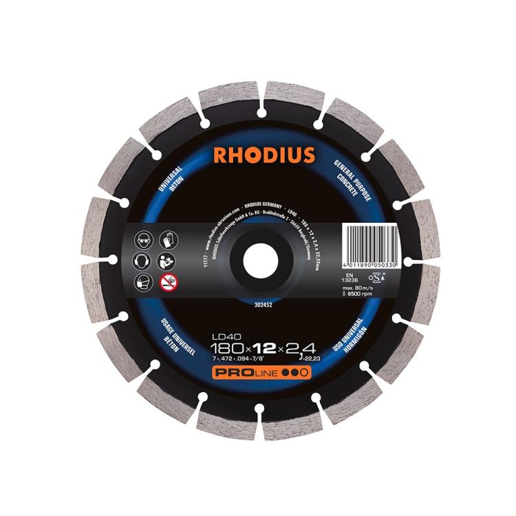 Diamant-Trennscheibe Beton Ø180 x 12 mm PROline LD40 - RHODIUS