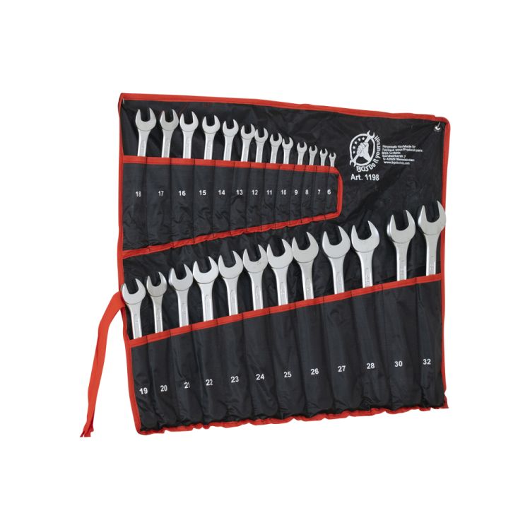 Open-end ring wrench set 25 pieces
