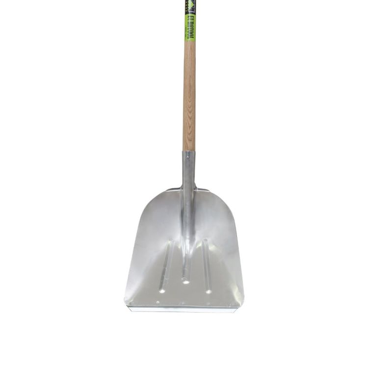 Getreideschaufel Aluminium 134 cm Verschleißkante & Holz-D-Stiel