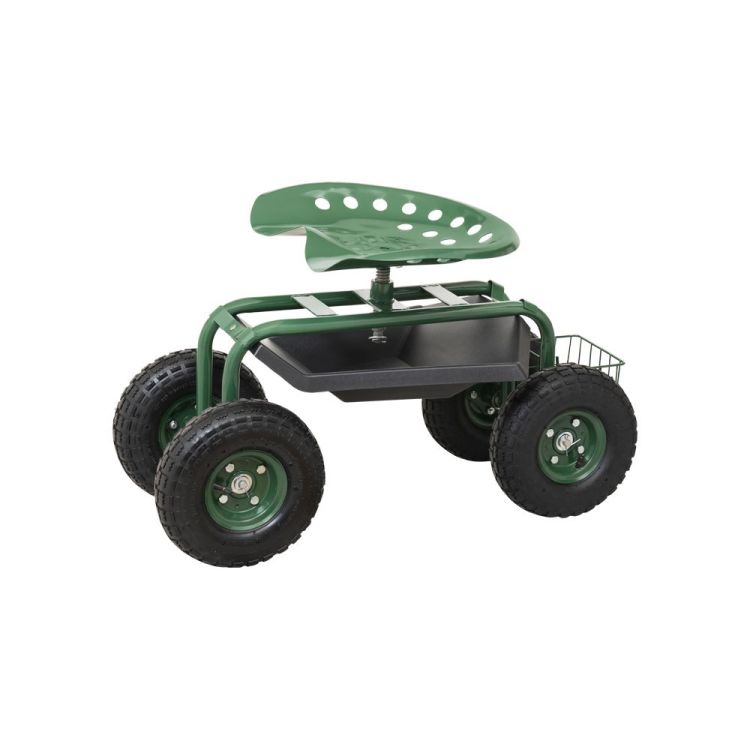 Garten-Sitzwagen max. 150 kg – Luftreifen – 360° drehbarer Sitz – GARDENGEAR