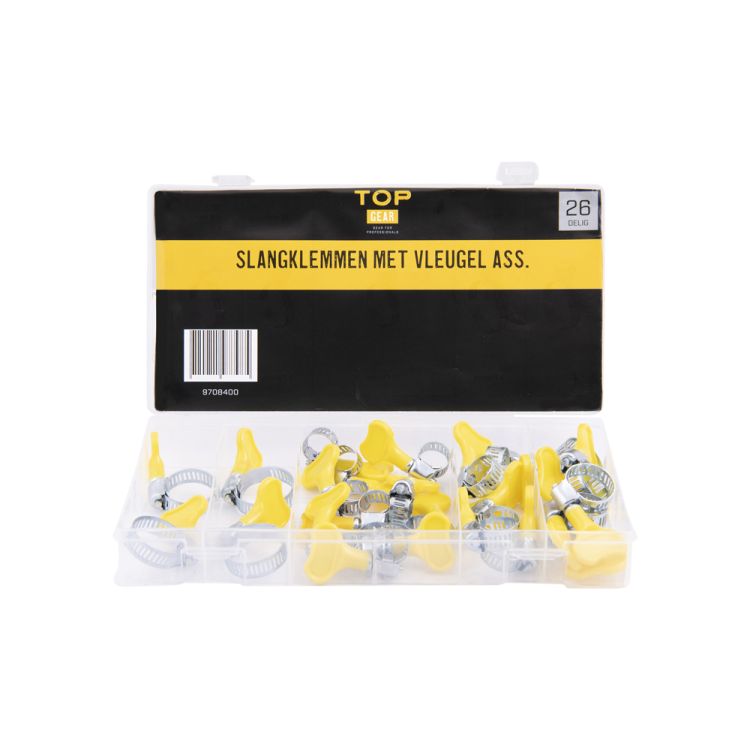 Hose clamps with wing assortment box 26 pieces - TOPGEAR