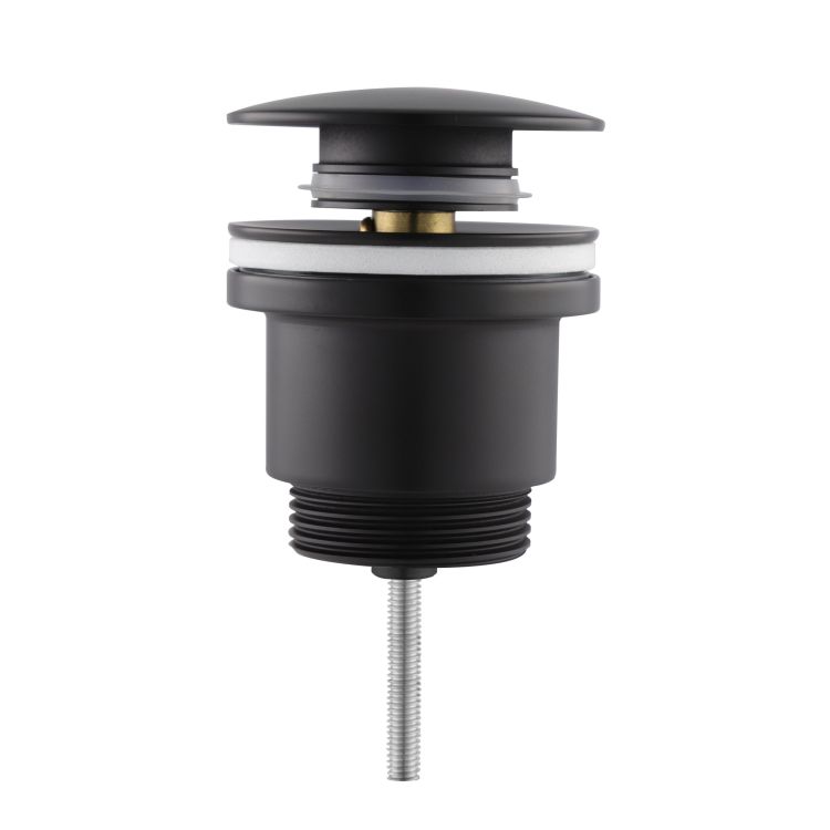Click-waste 5/4 drain plug with overflow matt black