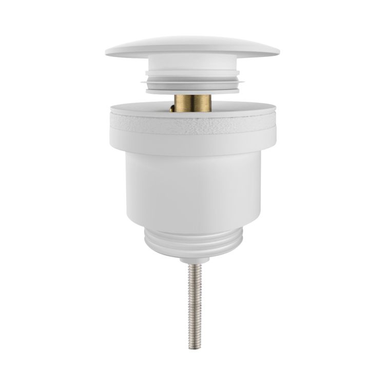 Click-waste 5/4 drain plug with overflow matt white