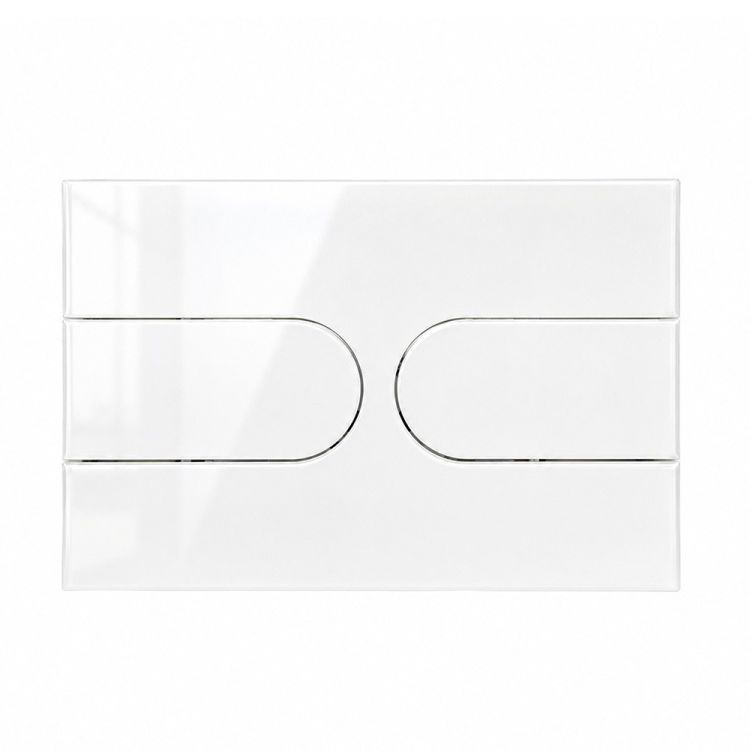 Bedienplatte RD – Glas – Weiß – für Geberit Duofix UP320 UP720 – WAHLBACH