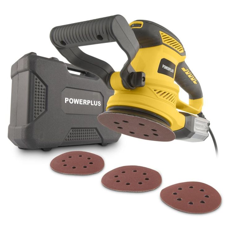 Exzenterschleifer 450W Ø 125mm - 6 Zub. - POWERPLUS