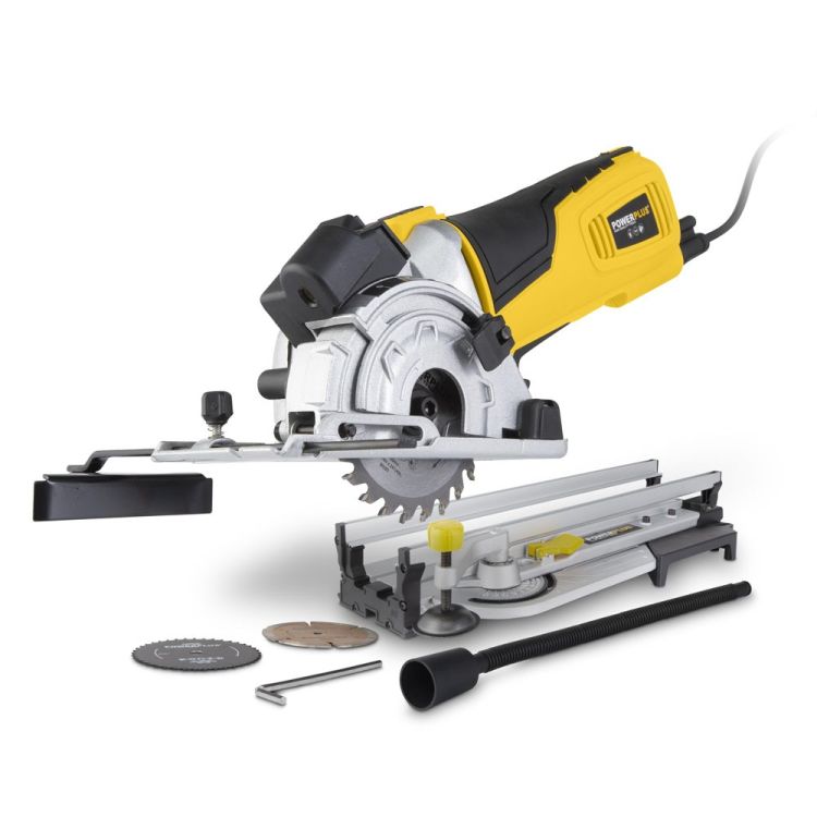Mini-Tauchsäge 600W Ø 89mm mit Gehrungsbasis - 3 Zub. - POWERPLUS