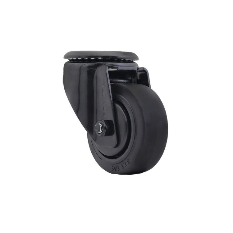 Lenkrolle Ø75 mm mit Bolzenloch TPR schwarz - TARSUS