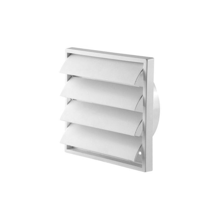 Air vent with blades Louvre white 187x187 mm for Ø125 mm