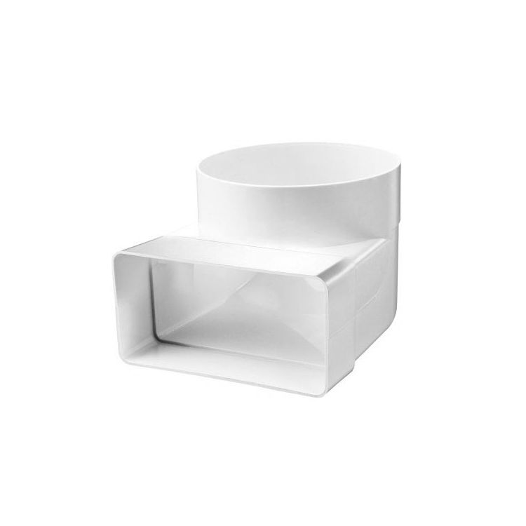 Flat duct bend 110x54 mm to round Ø100 mm