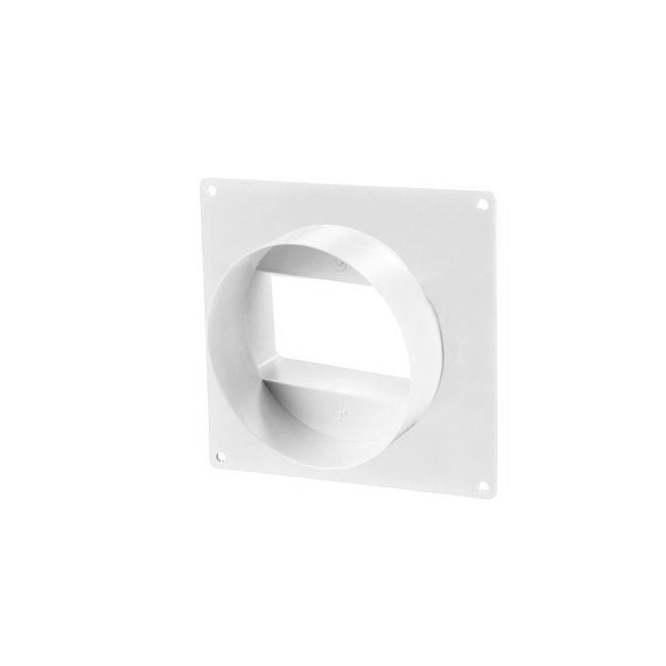 Flat duct 110x54mm to round Ø100mm wall plate