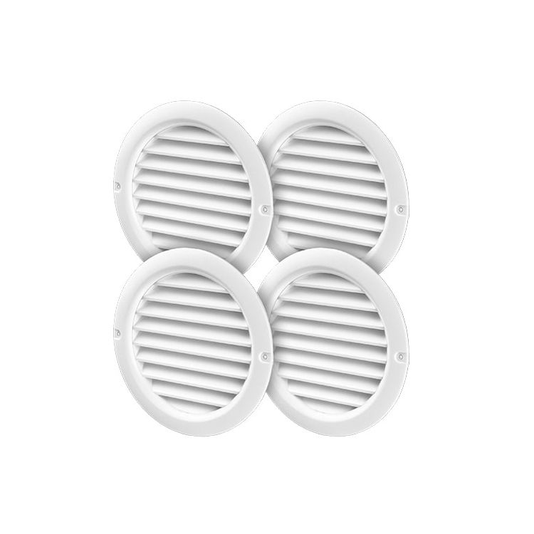 Ventilation grid round plastic white 59×47 mm 4 pieces
