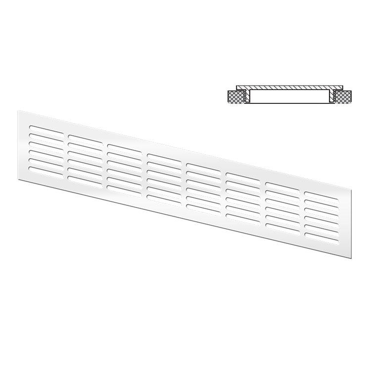 Aluminium ventilation grid white 400x80 mm