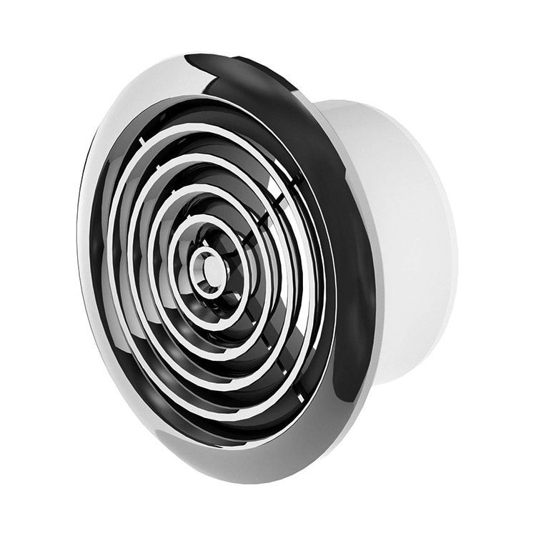 Ventilation grille round chrome Ø 100 mm