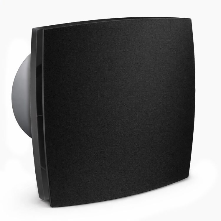 Badlüfter 150 mm Ein/Aus matt schwarz Silent