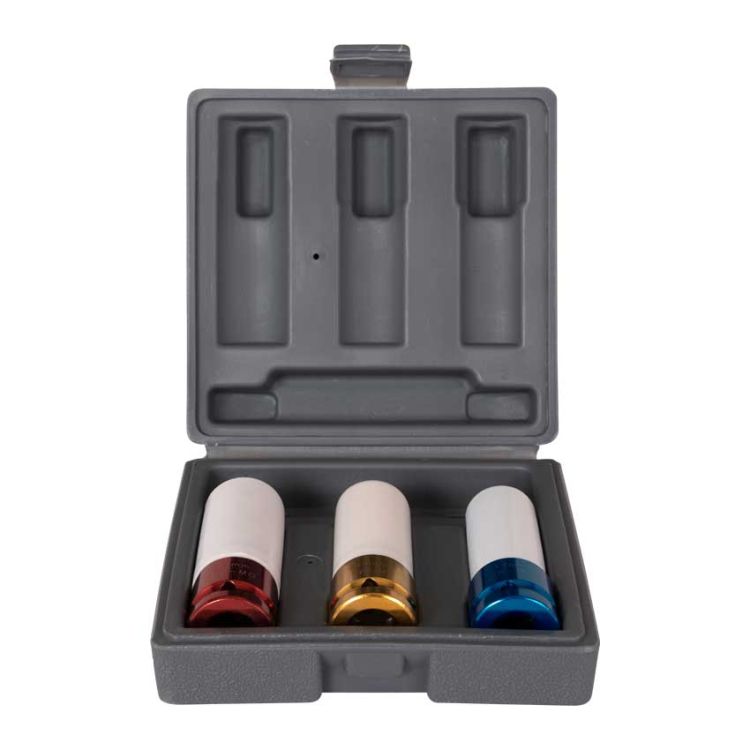 Socket set 3-piece 17-19-21 mm
