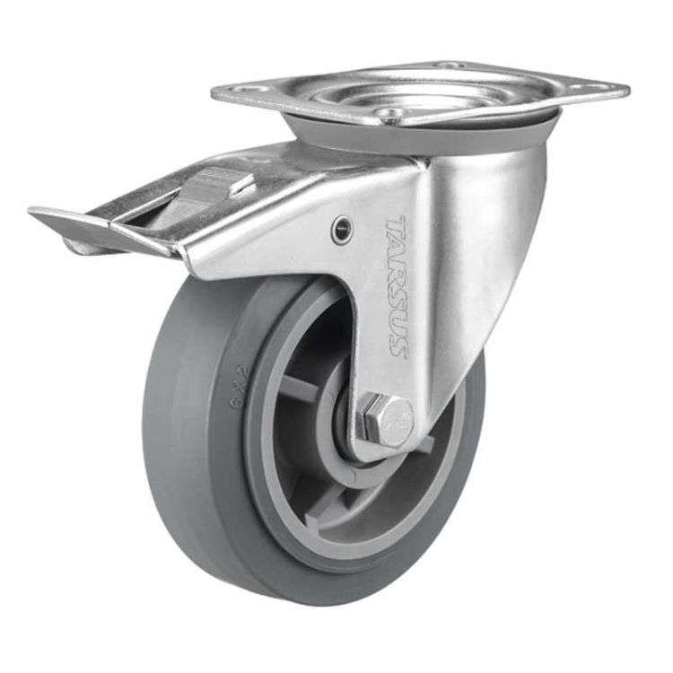 Swivel castor with brake 150 mm TPE TARSUS Extra quiet
