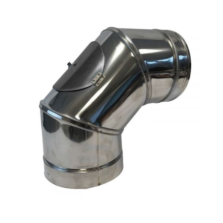 Bend 90 degrees with inspection hatch double-walled flue Ø130mm