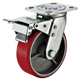 Heavy duty swivel castor with brake 200 mm PU 400 kg - TARSUS