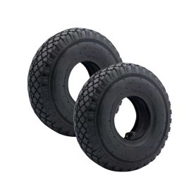 Set 2x inner tube and outer tire 3.00-4 for hand truck wheel