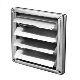 Air vent with self-closing blades stainless steel 185x185 mm for Ø150 mm