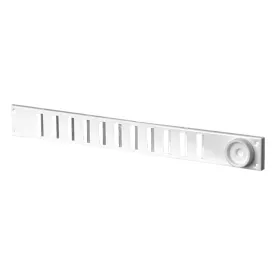 Door grille lockable aluminum white 380x40 mm - rotary knob
