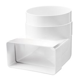 Ventilation duct flat 110x54 mm bend 90° vertical > ø100 mm