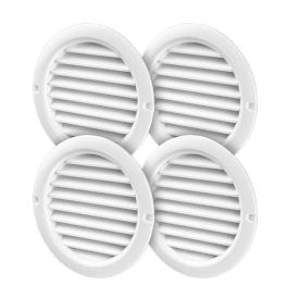 Ventilation grid round plastic white 59×47 mm 4 pieces