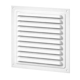 Aluminium fixed louvre vent with insect screen 195x195 mm white