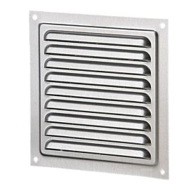 Stainless stell fixed louvre vent with insect screen 150x150 mm