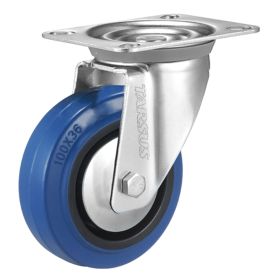 Swivel castor 80 mm rubber blue - TARSUS