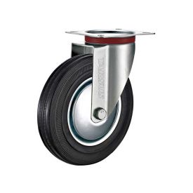 Swivel wheel 160 mm black rubber TARSUS