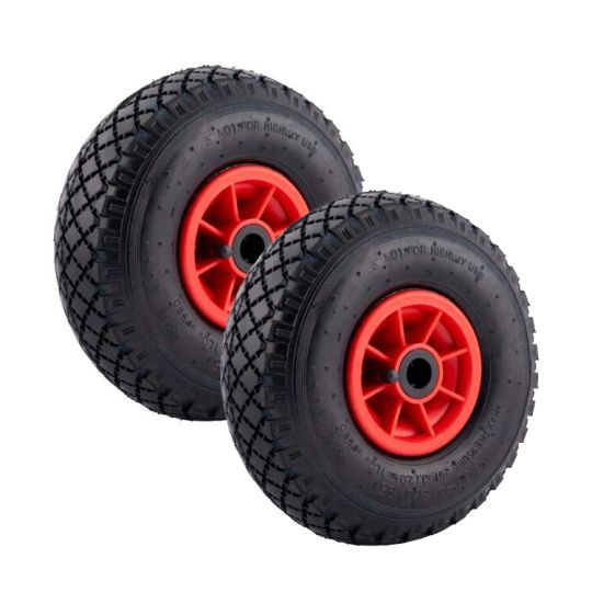 Set 2x hand truck wheel 3.00-4 pneumatic tire (260x85)