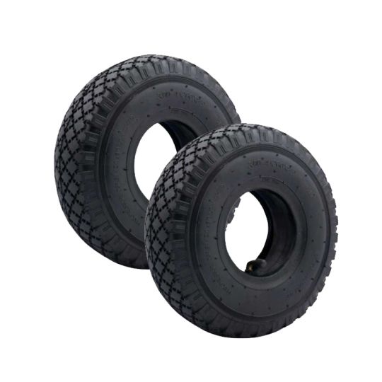 Set 2x inner tube and outer tire 3.00-4 for hand truck wheel