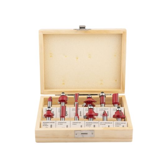 Router set 12-piece wooden box